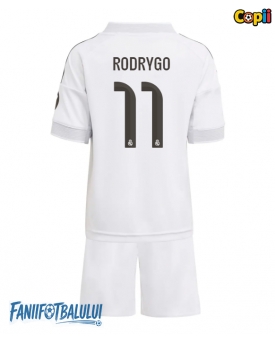 Real Madrid Rodrygo Goes #11 Echipament de Fotbal Replică 2025-26 Copii Acasa (+ Șorturi)